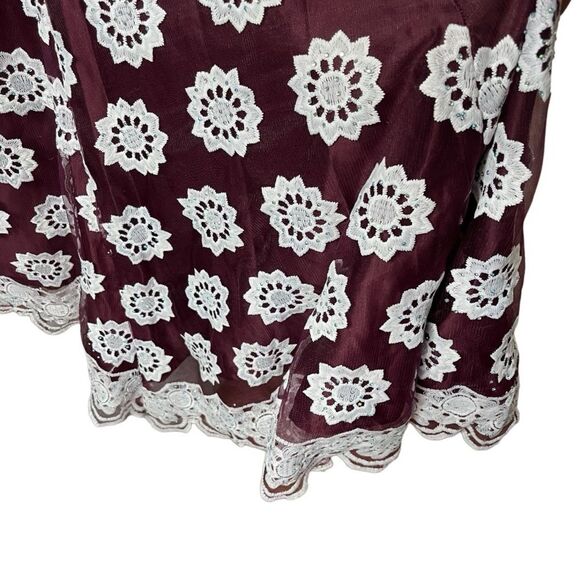 HANDMADE Lace African Style Formal Top Skirt Burgundy White Hand Crafted - Picture 6 of 13